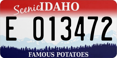 ID license plate E013472