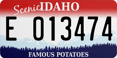 ID license plate E013474