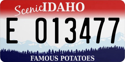 ID license plate E013477