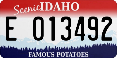 ID license plate E013492