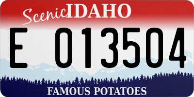 ID license plate E013504