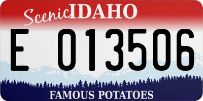 ID license plate E013506