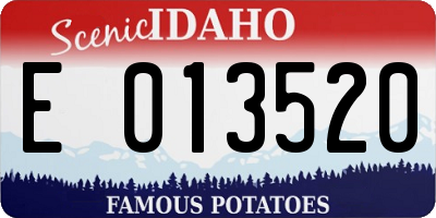 ID license plate E013520