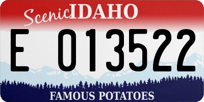 ID license plate E013522