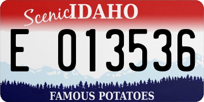 ID license plate E013536