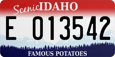 ID license plate E013542