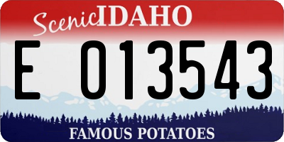 ID license plate E013543