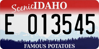 ID license plate E013545