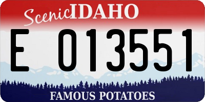 ID license plate E013551