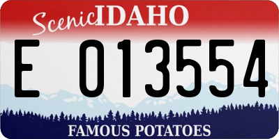 ID license plate E013554