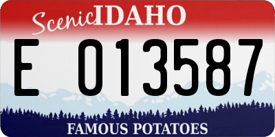 ID license plate E013587