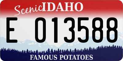 ID license plate E013588