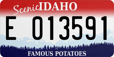 ID license plate E013591