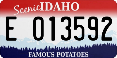 ID license plate E013592
