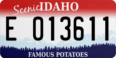 ID license plate E013611