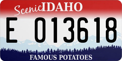 ID license plate E013618