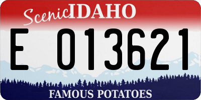 ID license plate E013621