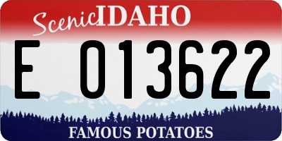 ID license plate E013622