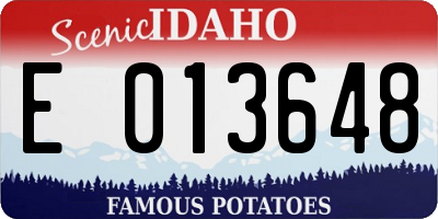 ID license plate E013648
