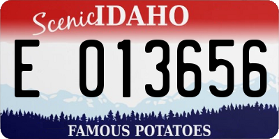 ID license plate E013656