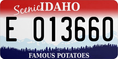 ID license plate E013660