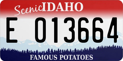 ID license plate E013664