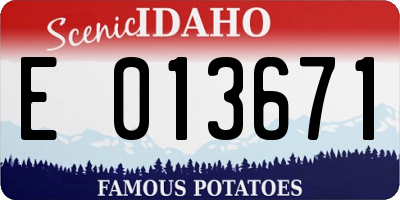 ID license plate E013671