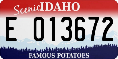 ID license plate E013672