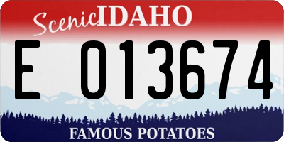 ID license plate E013674