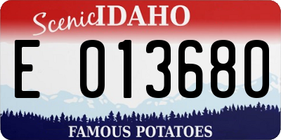 ID license plate E013680