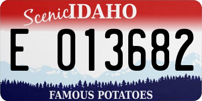 ID license plate E013682