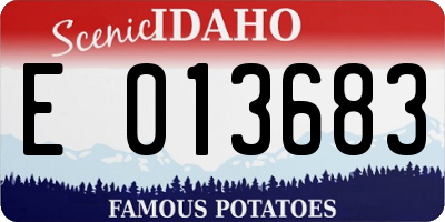 ID license plate E013683