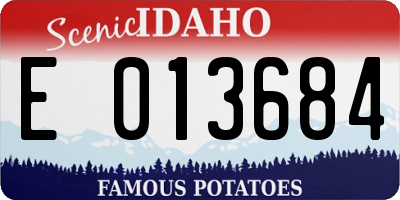 ID license plate E013684