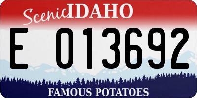 ID license plate E013692