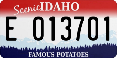 ID license plate E013701