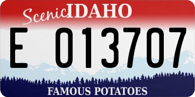 ID license plate E013707