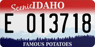 ID license plate E013718