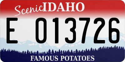 ID license plate E013726