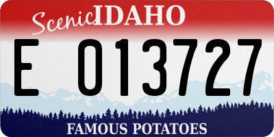 ID license plate E013727