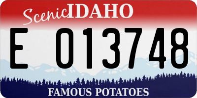 ID license plate E013748