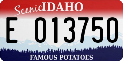 ID license plate E013750