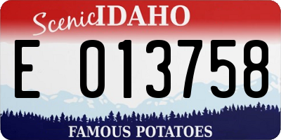 ID license plate E013758