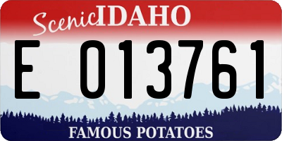 ID license plate E013761