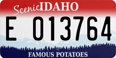 ID license plate E013764