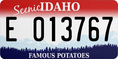 ID license plate E013767