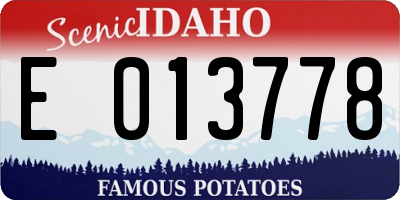 ID license plate E013778