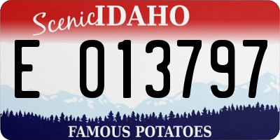 ID license plate E013797