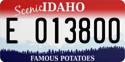 ID license plate E013800