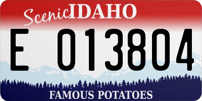 ID license plate E013804