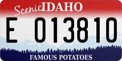 ID license plate E013810